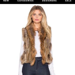 Used Jennifer Kate rabbit fur gilet vest